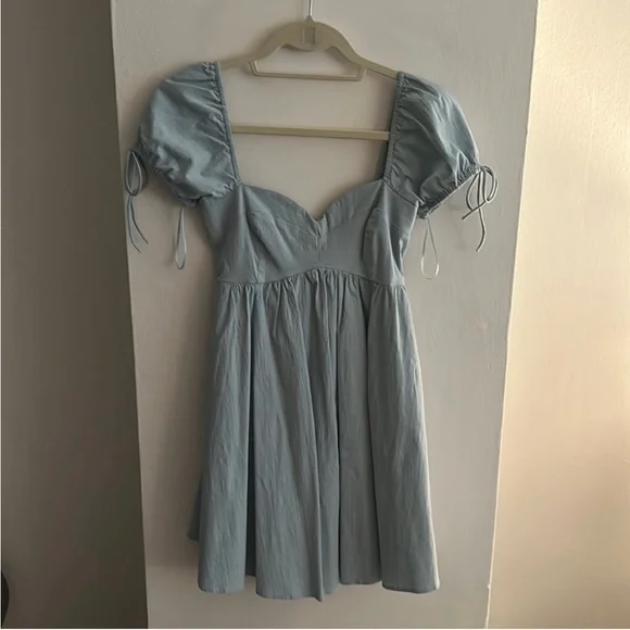 Abercrombie Tie Puff Sleeve Bow Babydoll Dress - Picture 7 of 7